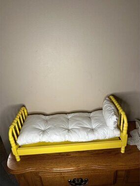 American Girl Molly's Retired Yellow Jenny Lind Bed and Pad & Pillow